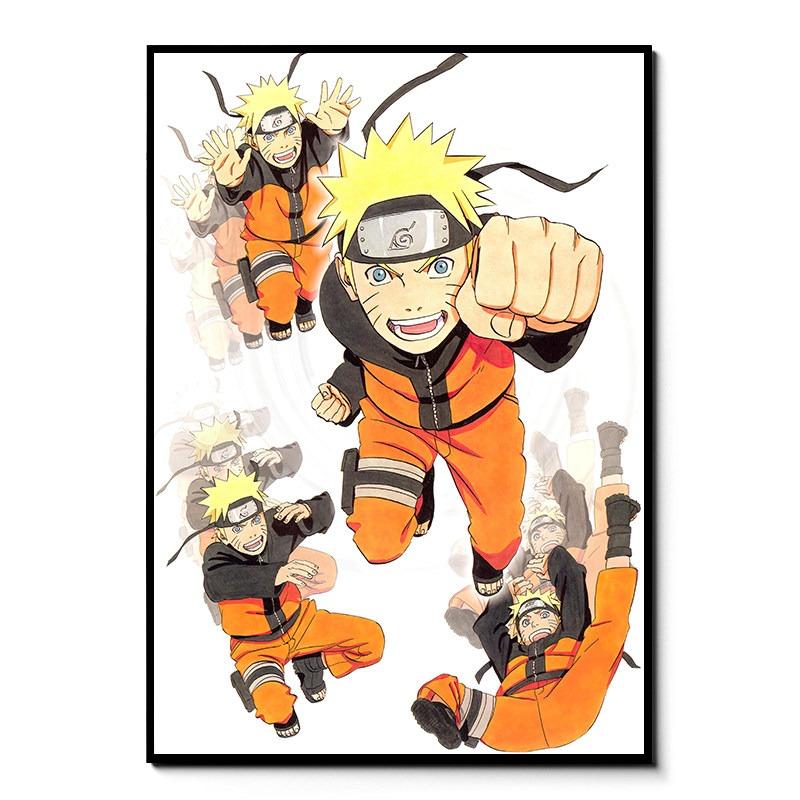 Japanese Anime Naruto Uzumaki Frameless Canvas Core Print - HD Poster Home Decor for Living Room Bedroom Anime Peripheral
