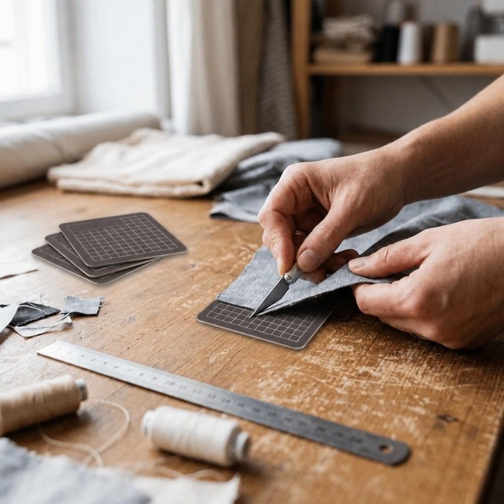 5Pcs 6x6cm Cutting Mat Pvc Material Paper Cutting Board Self Recoverying Mat  Hand Journal Tape