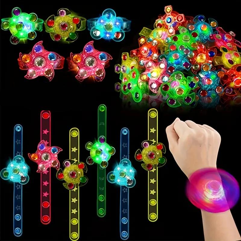 3 Styles Christmas Party Favors for Kids LED Light Up Bracelet Christmas Flashing Toys Treats Goody Bag Candy Halloween Gifts
