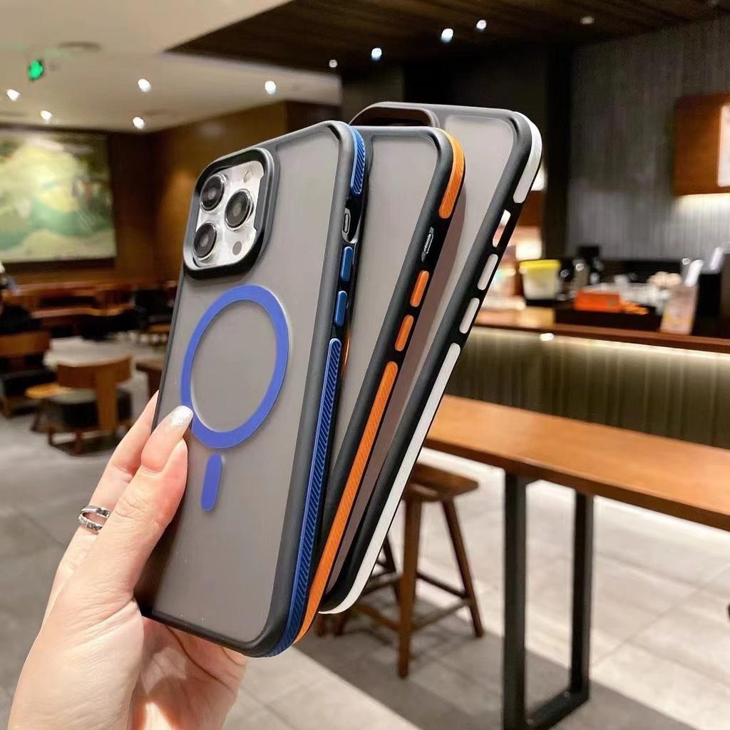 Applicable To Apple 16 ProMax Skin-sensitive Magnetic Suction Phone Case Iphone15 Shield Armor Matte 14 Anti Fall 13 Protective Cover