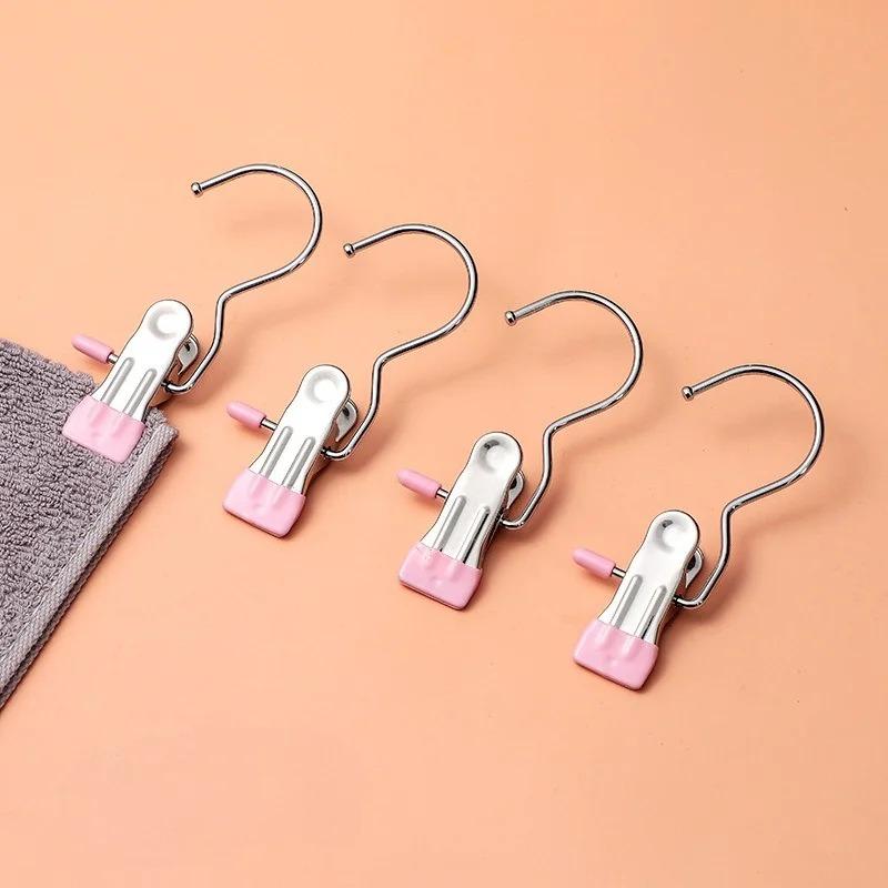 

4Pcs Non-marking Storage Clips Multifunctional Clips for Pants Skirts Socks & Clothes Drying