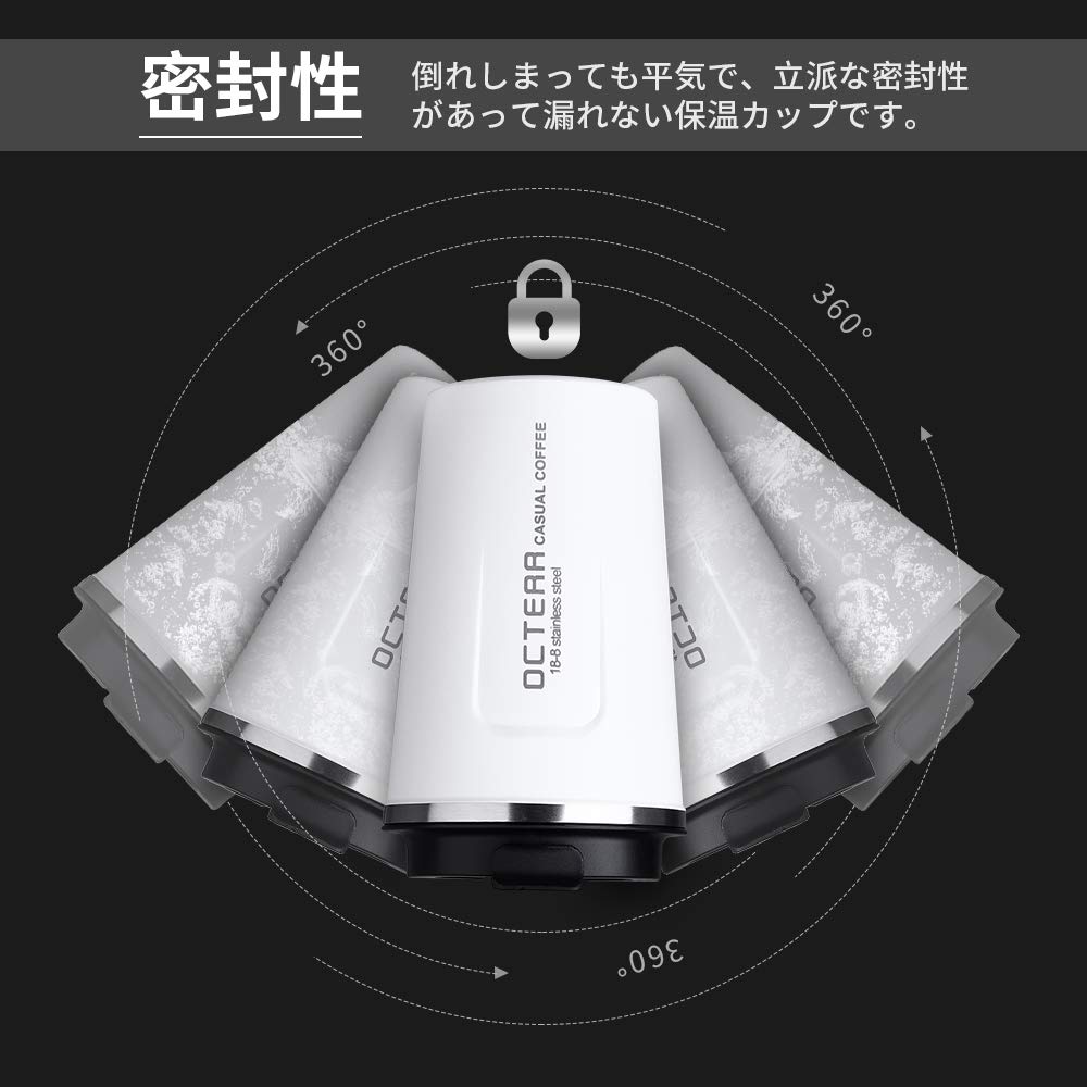 OCTERR Vacuum Insulated Stainless Steel Tumbler with for Convenience Store and Direct Drip Coffee Lid, Portable, Insulated, Coffee, Use, (White,