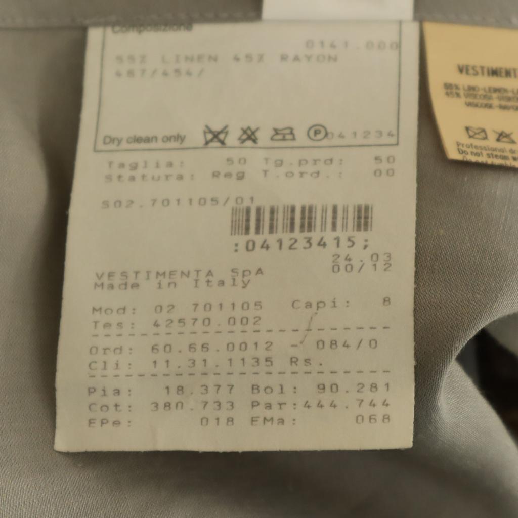 Giorgio Armani Made In Italy Linen Blend Herringbone Pattern Tailored Jacket Men's Used