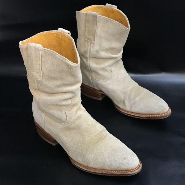 El Andalucia Mexico leather suede western pecos boots women's 23 beige(USED)