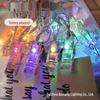 LED Heart and Star Clip Fairy String Lights for Room Decoration (Battery-Powered)