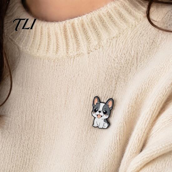 Hund Broschen Pin Cartoon Emaille Brosche, Legierung Welpen Revers für Männer Frauen, Mini Dekoratives Abzeichen Kleidung Tasche Hut Schal Anzüge