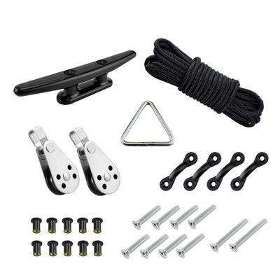 30 pés corda esportes aquáticos caiaque acessórios canoa âncora carrinho kits sistema polias grampos almofada olhais poço porcas parafusos barcos convés