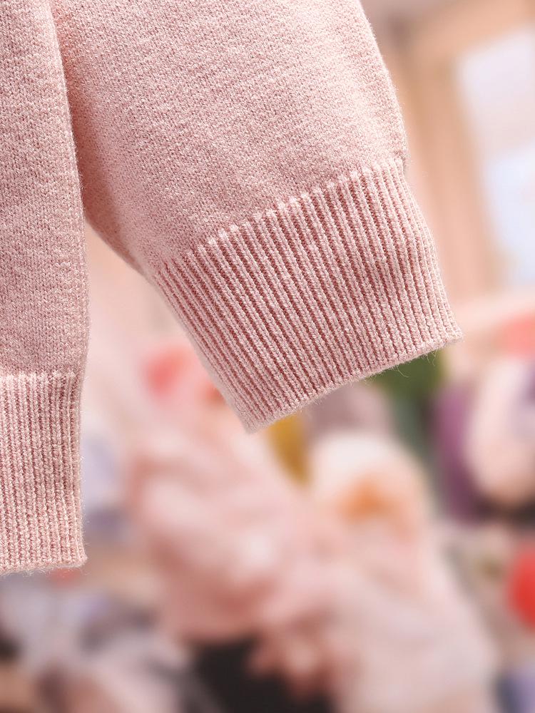 Girls' 2025 Spring/Autumn Round Neck Cardigan: Stylish Single-Breasted Knitwear