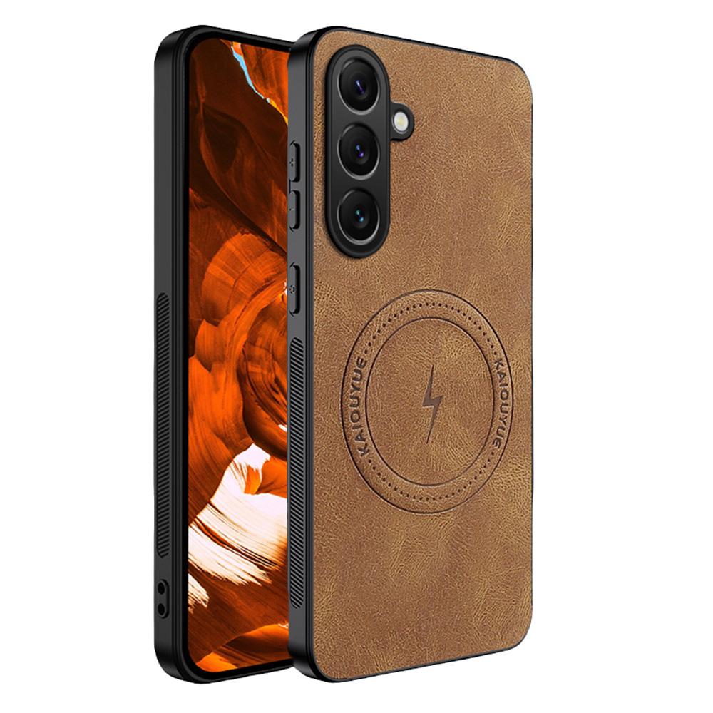 For Samsung Galaxy S26 Magnetic Case Nappa Texture PU Leather TPU Phone Back Cover