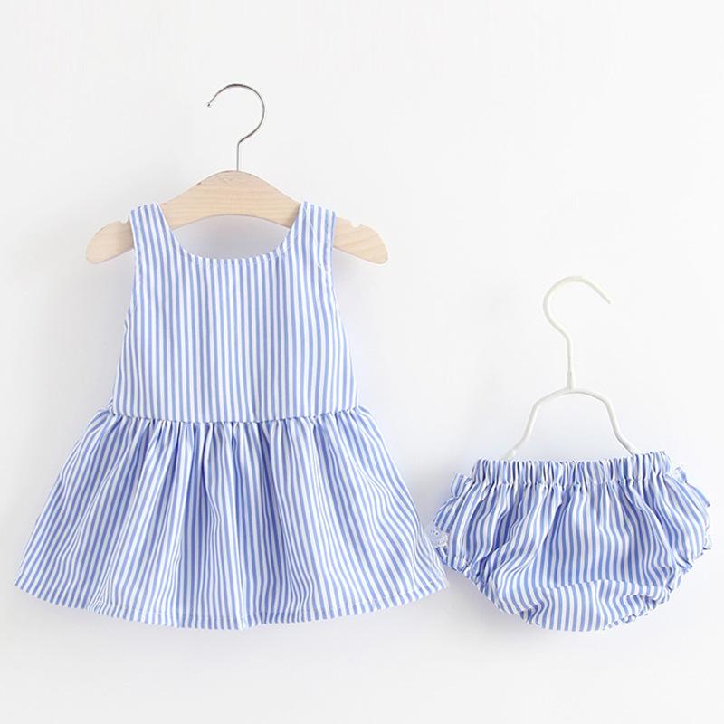 Summer Baby Girl Plaid Dress Set Sleeveless Bow Vest And Shorts Two Piece Outfit For Infants