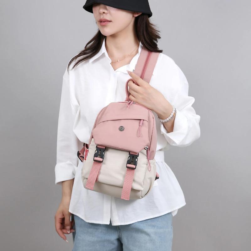 Women's Multifunctional Shoulder Chest Bag, Convertible Small Backpack & Crossbody Fanny Pack, Lightweight Nylon Purse