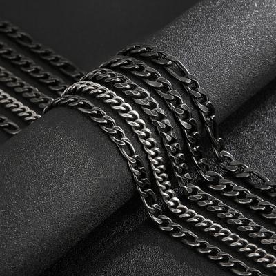 Fashion Black Multi-style Mother-in-law Chain Type Men's Titanium Steel Bracelet Jewelry Buckle Necklace