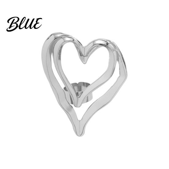 Lady Heart Ring Big Love Double-layered Exaggerated Style Hollow Shape