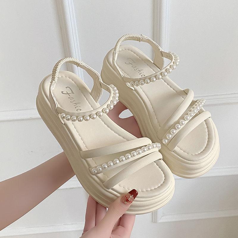 

Fashion Roman Style Women s Sandals Pearl Platform Casual Ladies Shoes Sales Luxury Summer Pvc 2025 Korea On Sale Trend Offers Footwear 40