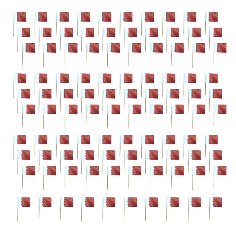 100Pcs Multicolor International Flag Toothpicks Cupcake Picks Cake Top Ornament For Desserts Display Festival Decoration