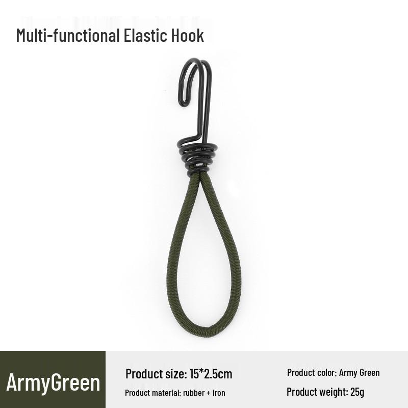 Outdoor Tent Accessory Set: 15cm Elastic Ropes, Buckles, Ground Stakes for Secure Setup
