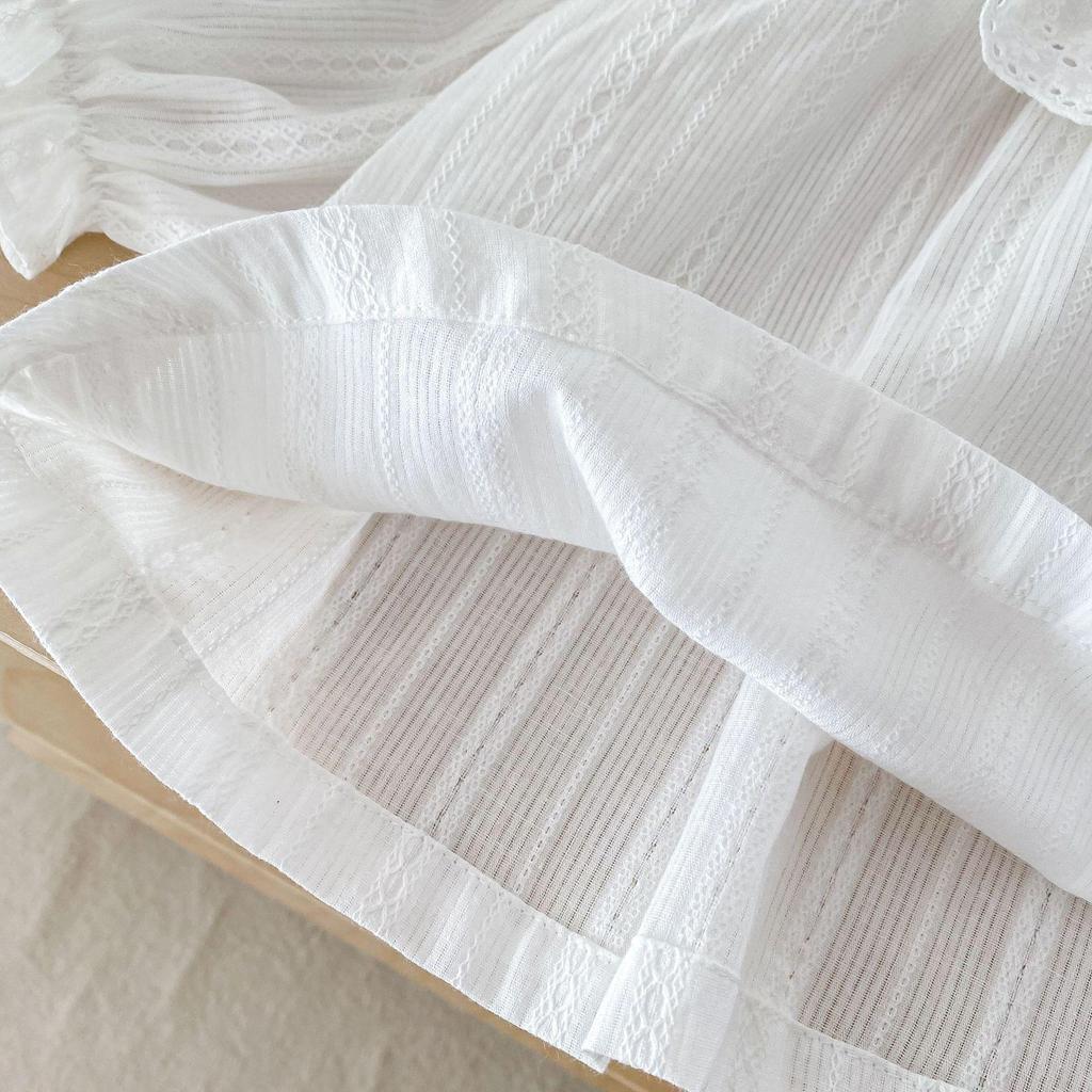 Girls' 2025 Spring Babydoll Top & Floral Skirt Set - Fresh Two-Piece Children's Dress