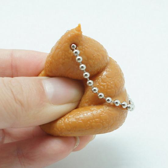 Funny Poop Squeeze Toy Realistic Soft Stress Reliever with Keychain Clip Slow-Rising Humorous Prank Gift for Friends Bag Charm for Adults Teens
