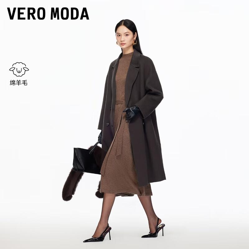 VEROMODA 2025 Winter Pure Wool Lapel Mid-length Coat