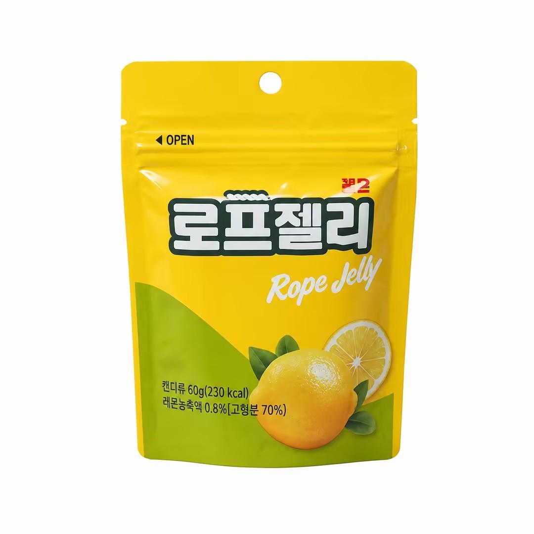 YEM Lemon Flavored Long Strip Candy 60g | Refreshing sour-sweet lemon taste, chewy elastic texture, slender strip shape Lemon Flavored 60g