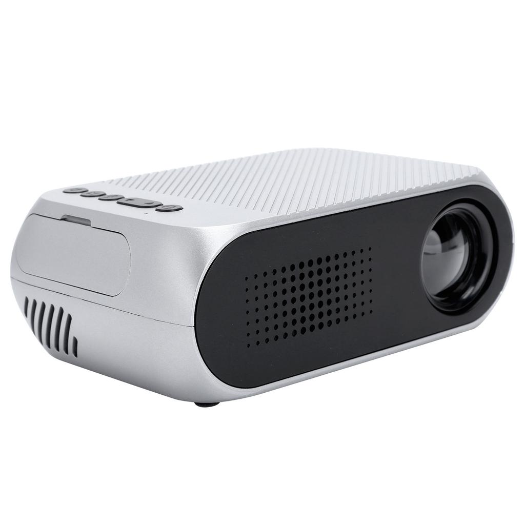 Mini Projector Silver Micro Portable 1080P LED Multi Function for Home Theater