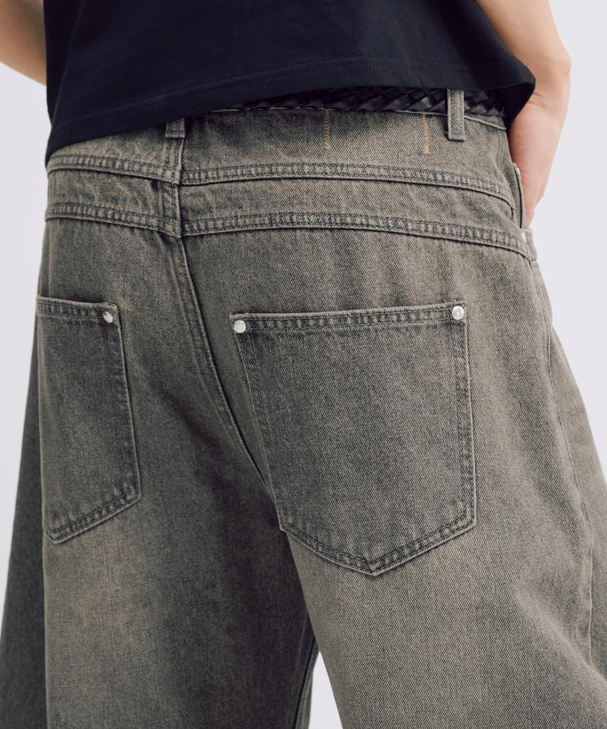 TAKEASY Smoky Button-Fly Denim Pants (Smoky Gray)