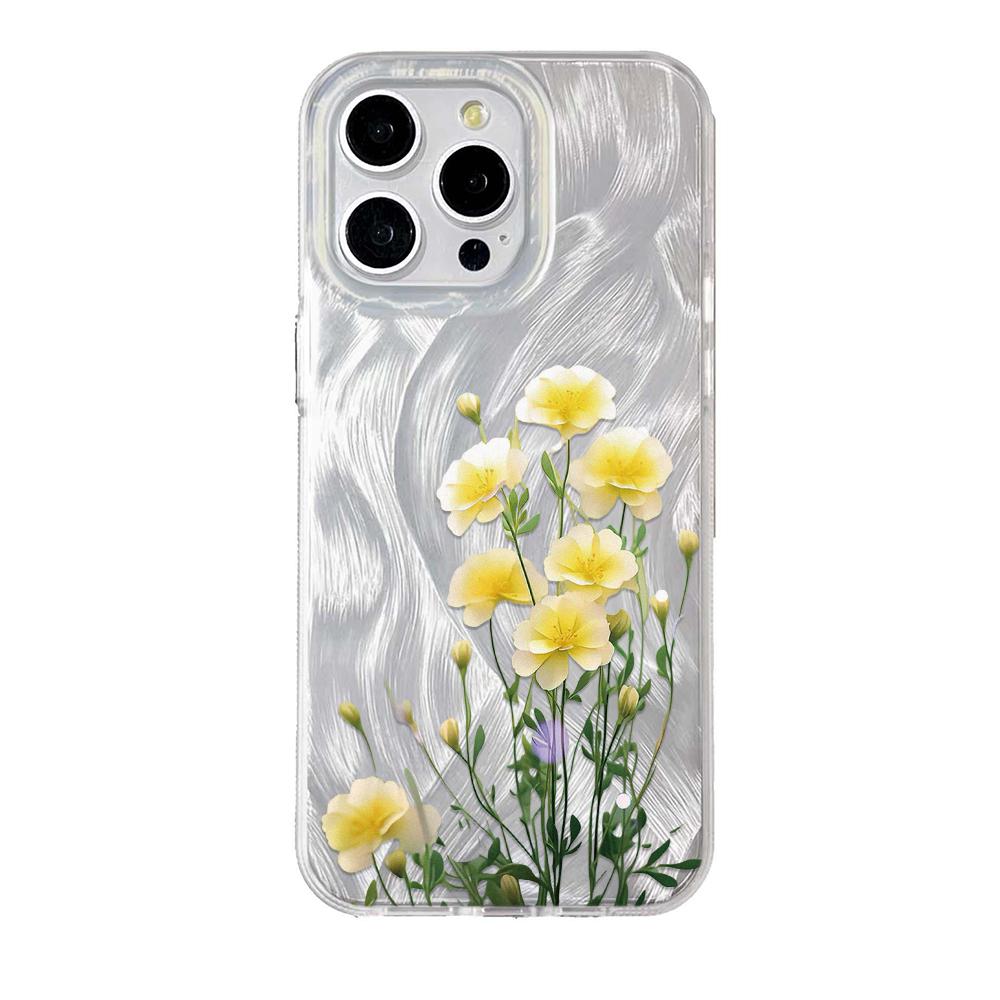 Flower Phone Case For iPhone 16 11 13 15 Pro Max 14 Plus 12 14promax 13promax 16E X XR 7 8 Silicone Shine Covers