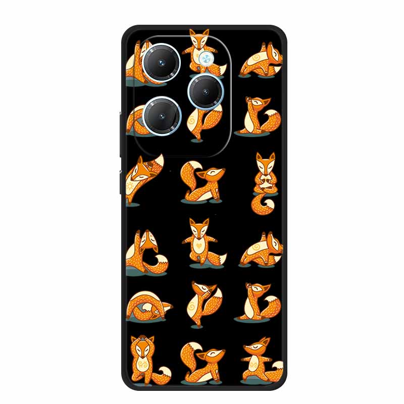 For Infinix Hot 40 Pro Case Hot40 Pro Black Silicone Soft Phone Case For Infinix Hot 40 Pro Back Cover Case 6.78" Cute Cartoon