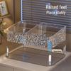 Large Transparent Desktop Cosmetics Organizer with Lipstick and Makeup Brush Holder