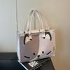 Canvas bag women's large-capacity new summer casual shoulder bag cartoon college student class tote bag