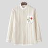 INCERUN Men Stand Collar Long Sleeve Floral Print Patchwork Buttons Casual Loose Shirts
