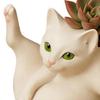 Cat Flower Pot Planter Pot Adorable Cat-shaped Flower Pot Set for Stress Relief Office Decor Fun Grooming Cat for Indoor