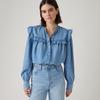 Levis Standard Sweet Cool Ruffle Denim Shirt Women Tops A8688-0021