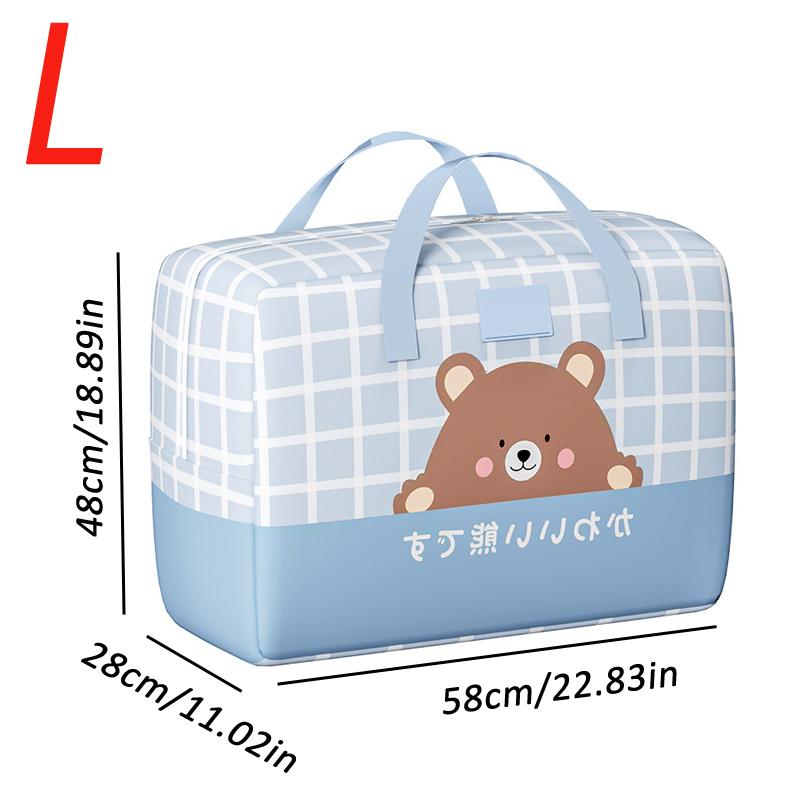 Cute Bear Large Capacity Clothes Storage Bag Waterproof Cabinet Wardrobe Organizer Quilt Pillow Blanket Organizer Dustproof Bedding Storag