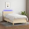 VidaXL Bed Slatted Base with Mattress and LEDs, Upholstered Bed, Single Bed, Adult Bed for Interior Bedroom, 3133930