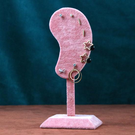 Earring Display Stand Muti-purpose Ear-shaped Easy to Stab Flannel Earring Holder Organizer for Earring