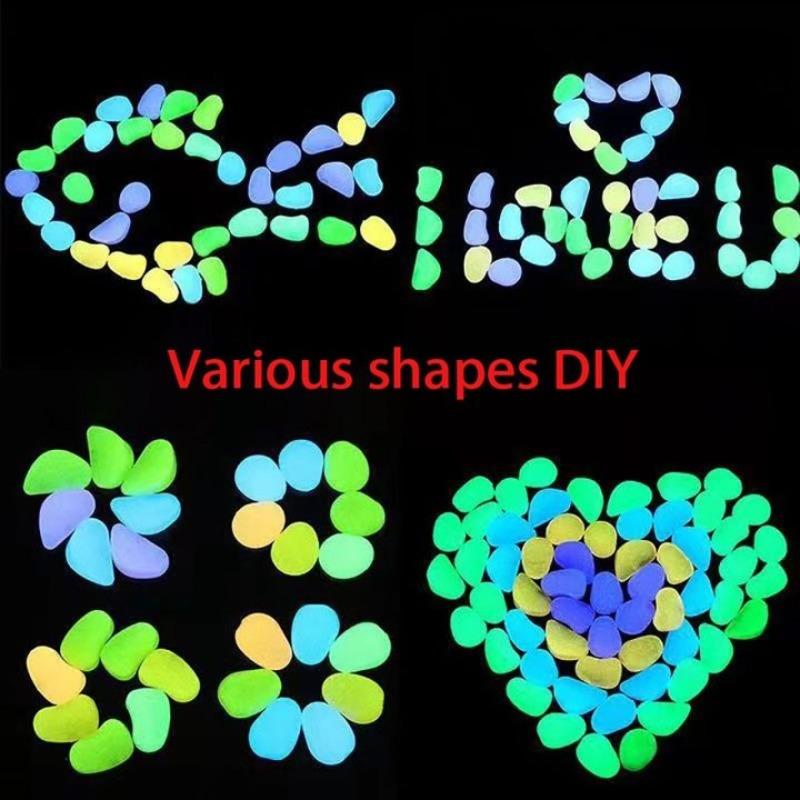 100-300pcs Luminous Stone Fluorescent Gravel Pebbles Aquarium Fish Tank Garden Decoration In The Dark Glowing Stones