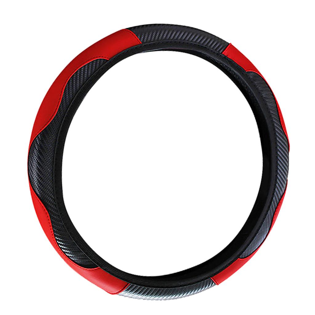 38CM Steering Wheel Cover Carbon Elastic Handle Sleeve Non Slip Steering Wheel Cover for Car