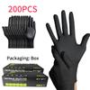 10-200pc Nitrile Gloves Black Rubber Gloves Latex Disposable Gloves Work Housework Car Industry Gardening Pet Care Cooking Tools