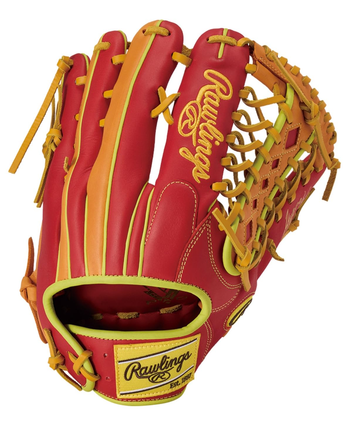 Rawlings Hyper Tech Color Sync Outfielder Glove 12.75 inches Scarlet Orange