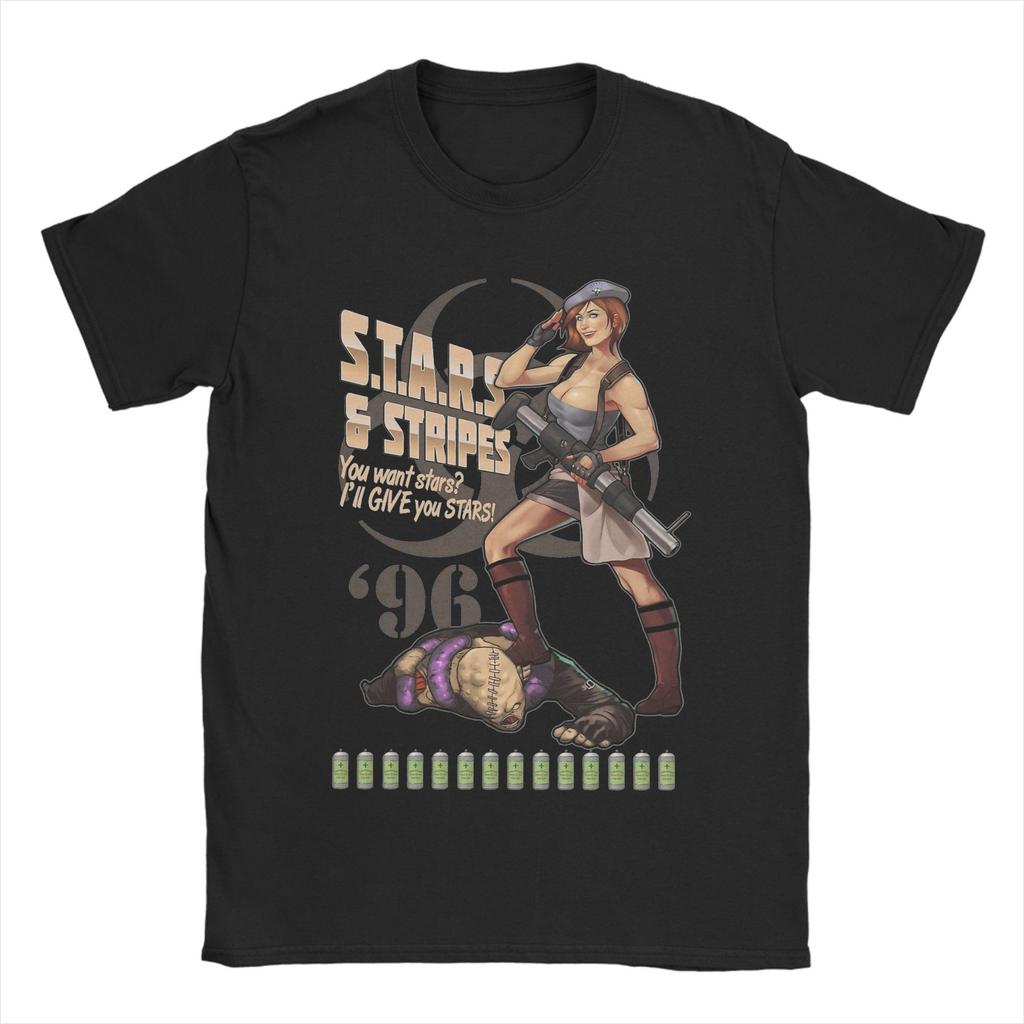 Casual Residents Evils Game T-Shirts for Men Round Neck Cotton T Shirts I Heart Leon Kennedy Short Sleeve Tees Clothing