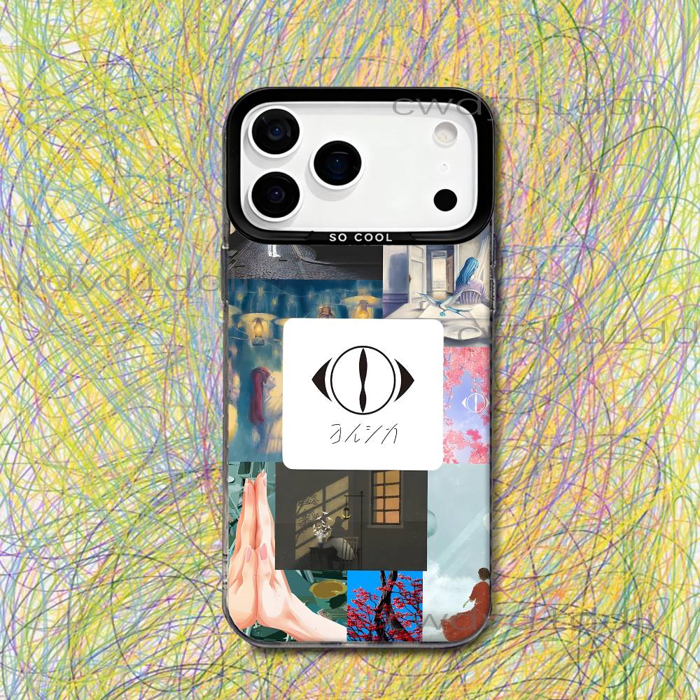Y-Yorushika Japanese Spring Thief For iPhone 17,16,15,14,13,12,X,8,Pro,Max,Plus,SE4,Air,Mini Black IMD Matte Case