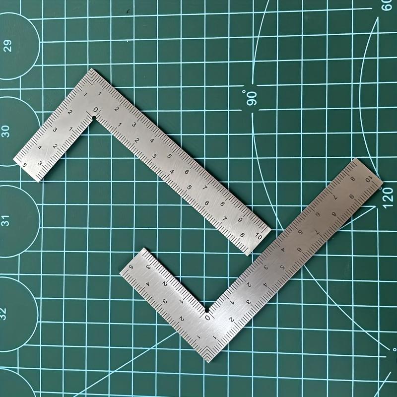 Mini Square Stainless Steel L-shaped Double Sided High Precision Scale Multifunctional Thickened Corner Ruler for Leather Design