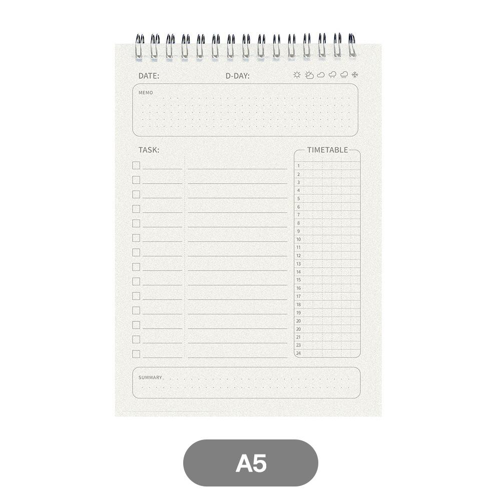 

A5 Planner Agenda Spiral Notebook Daily Plan To Do List Notepad 160 Pages Thick Coil Bound Schedule Organizer for Office School Stationery Supplies