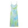 European and American Style, New Women's Clothing, Foreign Style, Classic V-neck Backless Printed Suspender Dress