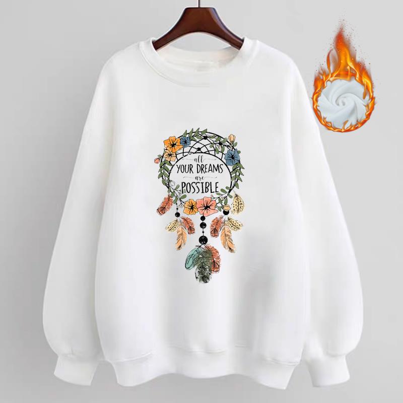 

(Азиатский размер) Женская флисовая одежда в стиле Dream Web Style 90-х с принтом, осень-осень-зима, женские весенние модные повседневные пуловеры, толстовки с графическим рисунком