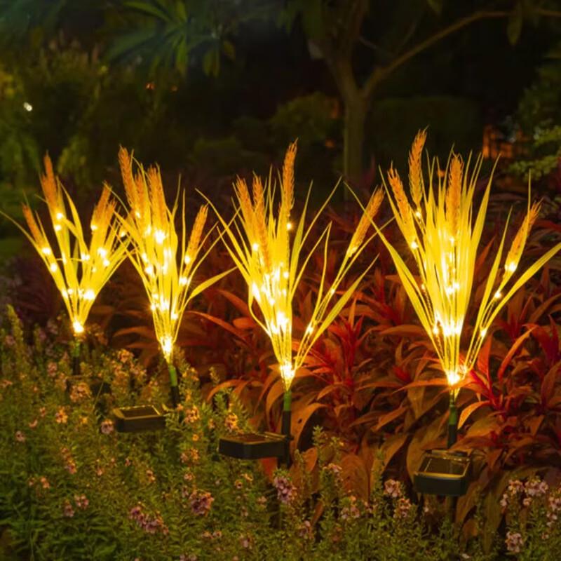 UOSU Solar Faux Wheat Spike Garden LED Light