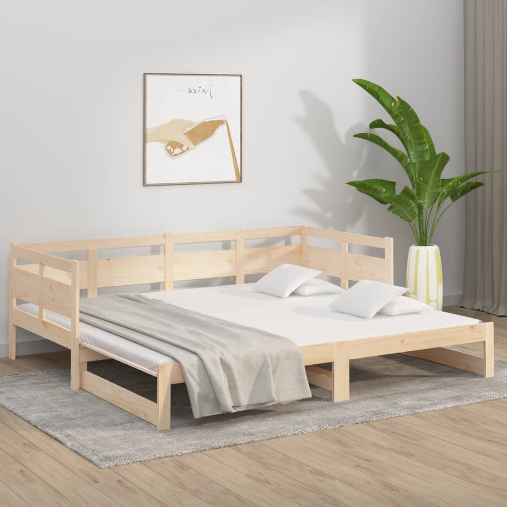 Vidaxl Łóżko Rozsuwane, Lite Drewno Sosnowe, 2X(80X200) Cm