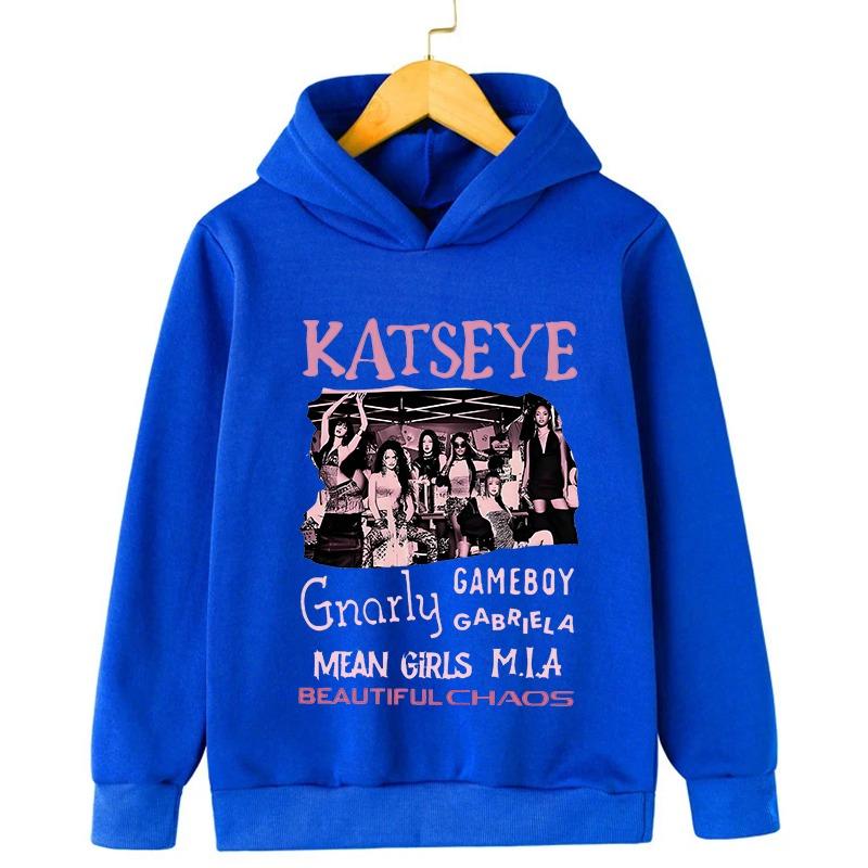 Girls Group Katseye Graphic Hoodies Boys Girls Hooded Sweatshirts Toddler Kids Casual Pullovers Idol Printed Harajuku Sportwear