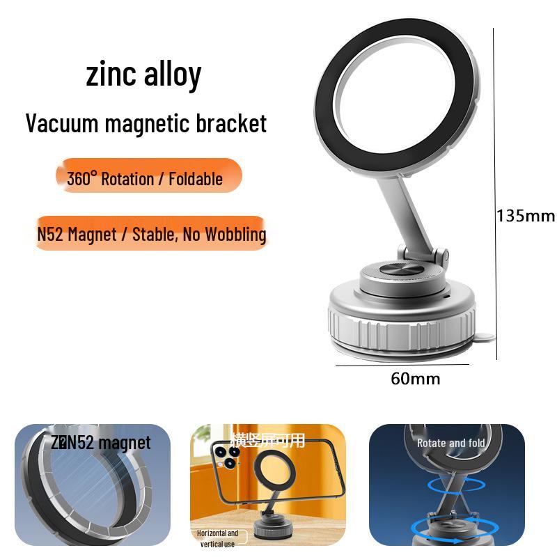 Rotating Magnetic Car Phone Holder with Folding Suction Cup